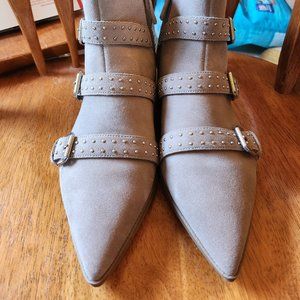 FINAL REDUCTION! New 9WEST Seraphim Pointy Toe Booties, Taupe - Women's size 11